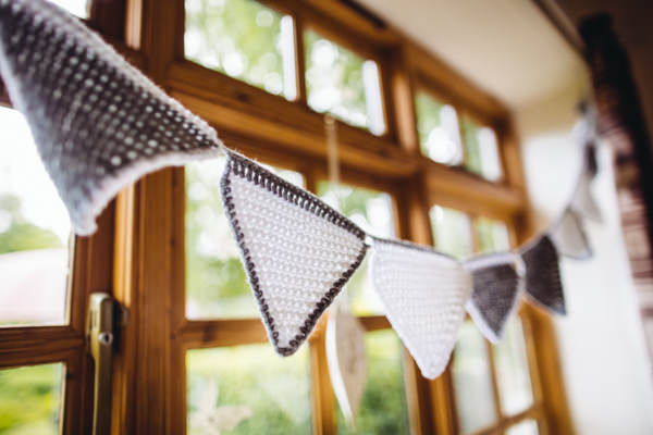 Crochet Bunting Vintage Creative Yellow 'Greys' Waterfall Woods Wedding http://www.lucylittle.co.uk/