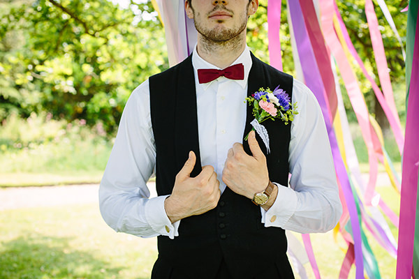 Colourful Outdoor Blooms Ribbons Wedding Ideas http://www.paperangelphotography.co.uk/ 