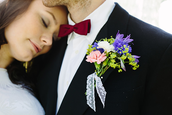 Buttonhole Lace Flowers Groom Colourful Outdoor Blooms Ribbons Wedding Ideas http://www.paperangelphotography.co.uk/ 