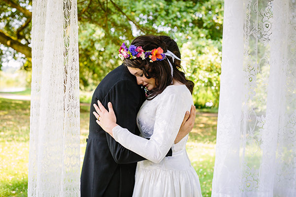 Colourful Outdoor Blooms Ribbons Wedding Ideas http://www.paperangelphotography.co.uk/ 