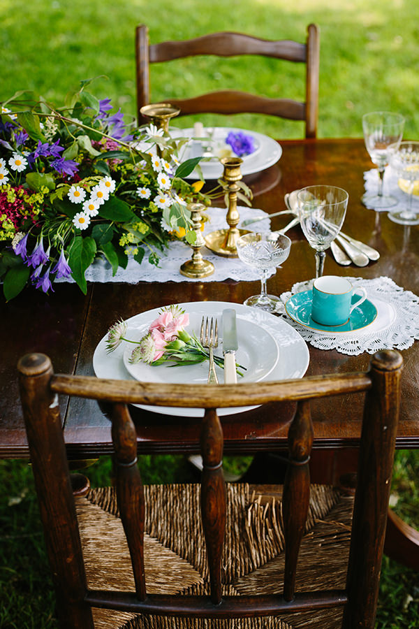 Place Setting Rustic Wood Colourful Outdoor Blooms Ribbons Wedding Ideas http://www.paperangelphotography.co.uk/