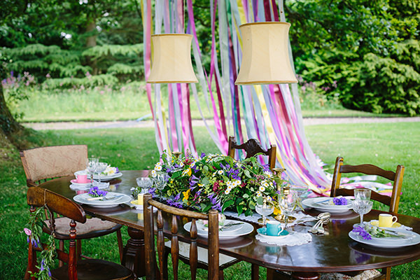 Colourful Outdoor Blooms Ribbons Wedding Ideas http://www.paperangelphotography.co.uk/
