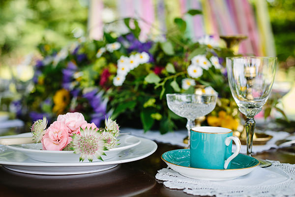 Colourful Outdoor Blooms Ribbons Wedding Ideas http://www.paperangelphotography.co.uk/