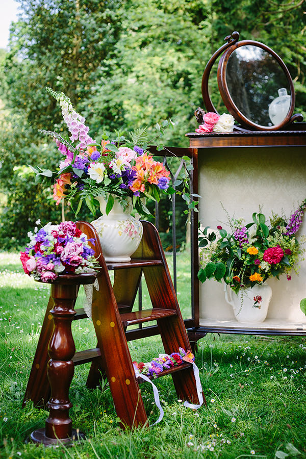 Colourful Outdoor Blooms Ribbons Wedding Ideas http://www.paperangelphotography.co.uk/
