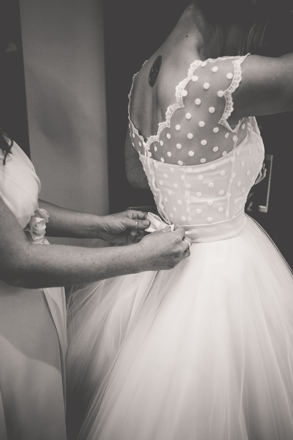 Polka Dot Tulle 1950s Dress Bride Bow Belt Vintage Tea Party Tipi Wedding http://lovethatsmilephotography.com/