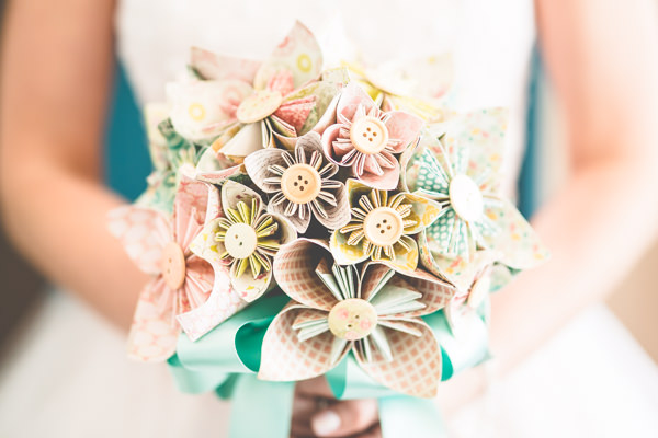 Paper Flowers Bouquet Bridal Alternative Vintage Tea Party Tipi Wedding http://lovethatsmilephotography.com/