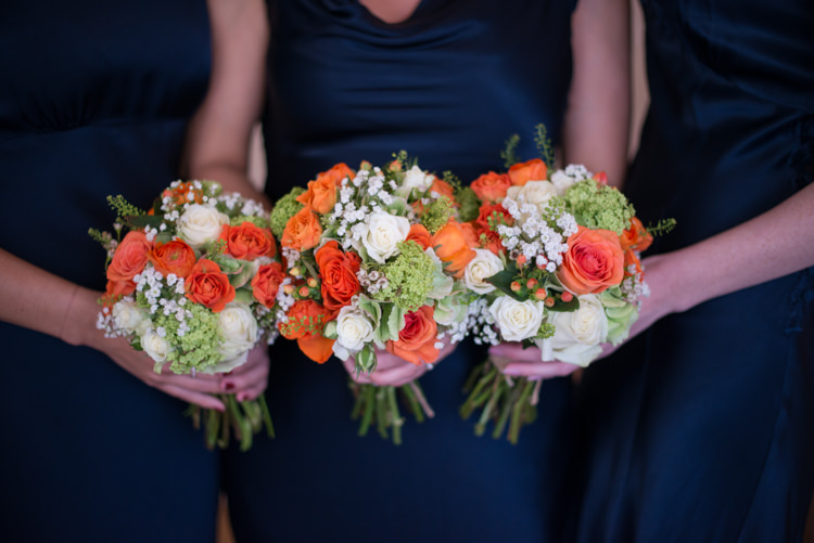 Bridesmaid Bouquets Flowers Rose Charming Orange Navy Rustic Wedding http://www.kayleighpope.co.uk/