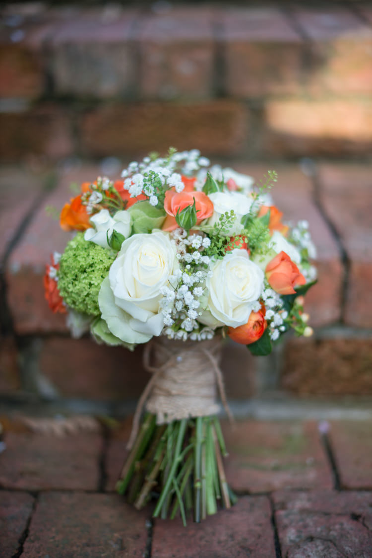Ivory Green Rose Bouquet Flowers Bride Bridal Charming Orange Navy Rustic Wedding http://www.kayleighpope.co.uk/