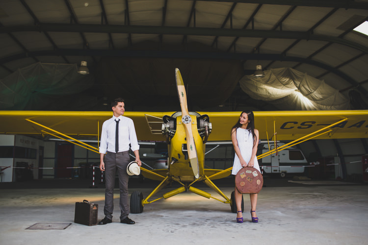 Vintage 1920s Aerodrome Styled Engagement Shoot Portugal http://jesuscaballero.com/