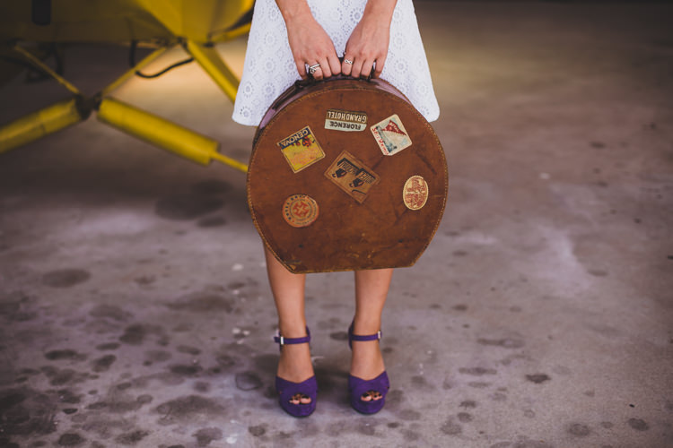 Luggage Bag Vintage 1920s Aerodrome Styled Engagement Shoot Portugal http://jesuscaballero.com/