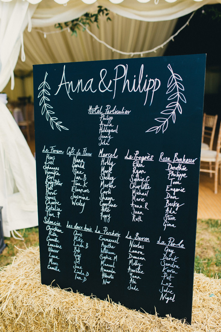 Chalkboard Blackboard Whimsical Lettering Table Seating Plan Chart Stylish Rural Relaxed Bohemian Wedding http://peppermintlovephotography.com/