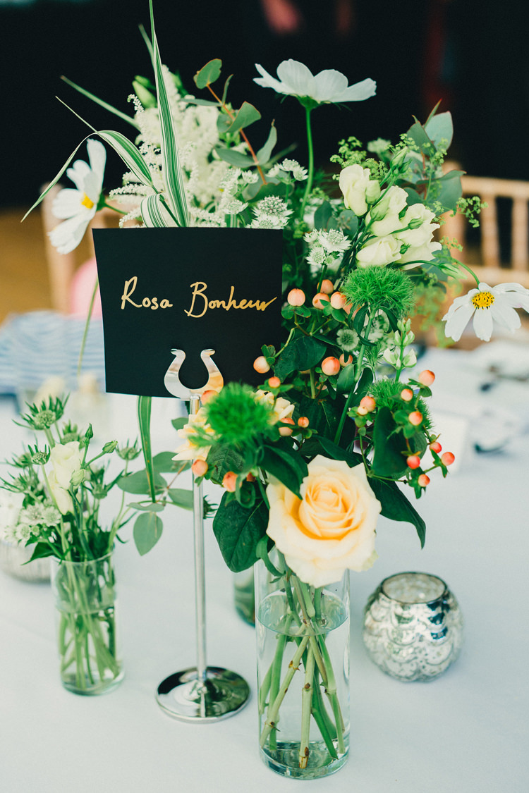 Black Gold Table Names Flowers White Green Vases Pretty Centrepiece Tables Stylish Rural Relaxed Bohemian Wedding http://peppermintlovephotography.com/