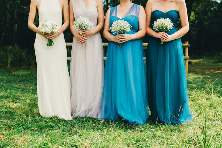 Tulle Long Bridesmaid Dresses Lavender Lilac Ombre Blue Teal Stylish Rural Relaxed Bohemian Wedding http://peppermintlovephotography.com/