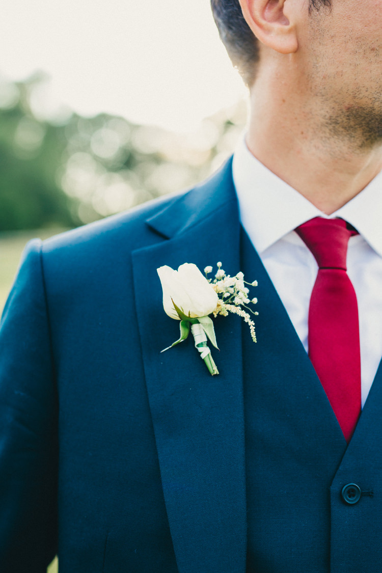 White Rose Groom Buttonhole Stylish Rural Relaxed Bohemian Wedding http://peppermintlovephotography.com/
