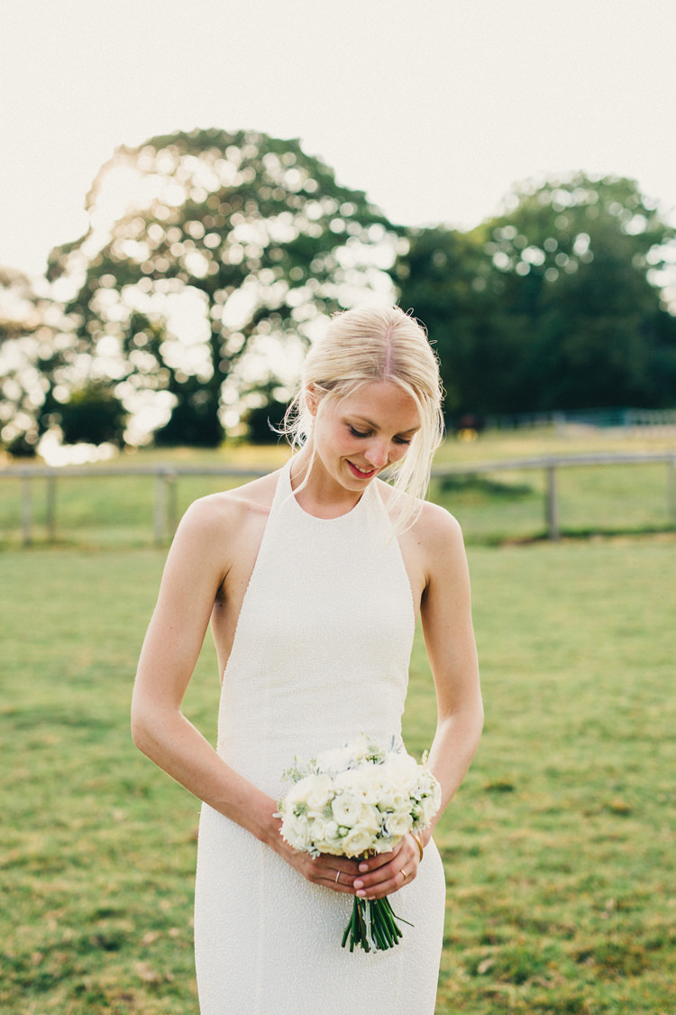Balmain Dress Gown Bride Low Back Halterneck Modern Embellished Beads Stylish Rural Relaxed Bohemian Wedding http://peppermintlovephotography.com/