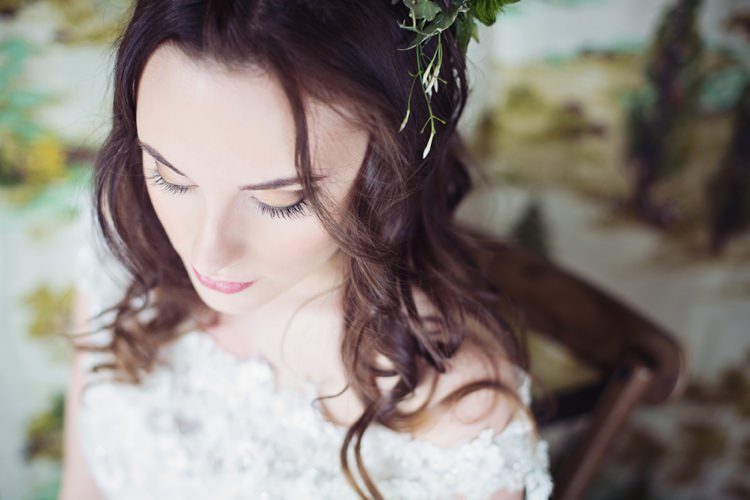 Curled Wavy Hair Bride Eccentric Flower Fairy Rustic Woodland Glitter Pink Dip Die Fairy Lights Wedding Ideas Editorial Bridal http://www.tireedawson.co.uk/