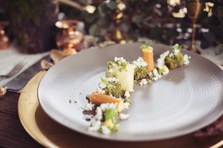 Wedding Food Meal Eccentric Flower Fairy Rustic Woodland Glitter Pink Dip Die Fairy Lights Wedding Ideas Editorial Bridal http://www.tireedawson.co.uk/