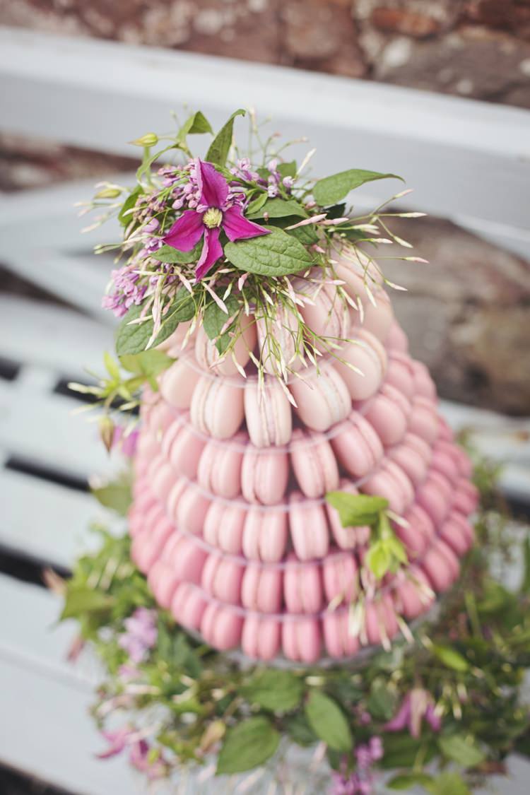 Macaron Tower Cake Pink Ombre Eccentric Flower Fairy Rustic Woodland Glitter Pink Dip Die Fairy Lights Wedding Ideas Editorial Bridal http://www.tireedawson.co.uk/