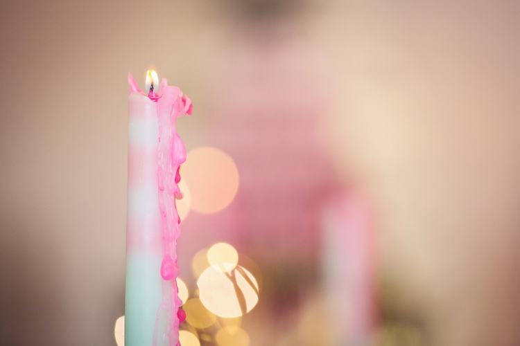 Multicoloured Ombre Candle Eccentric Flower Fairy Rustic Woodland Glitter Pink Dip Die Fairy Lights Wedding Ideas Editorial Bridal http://www.tireedawson.co.uk/