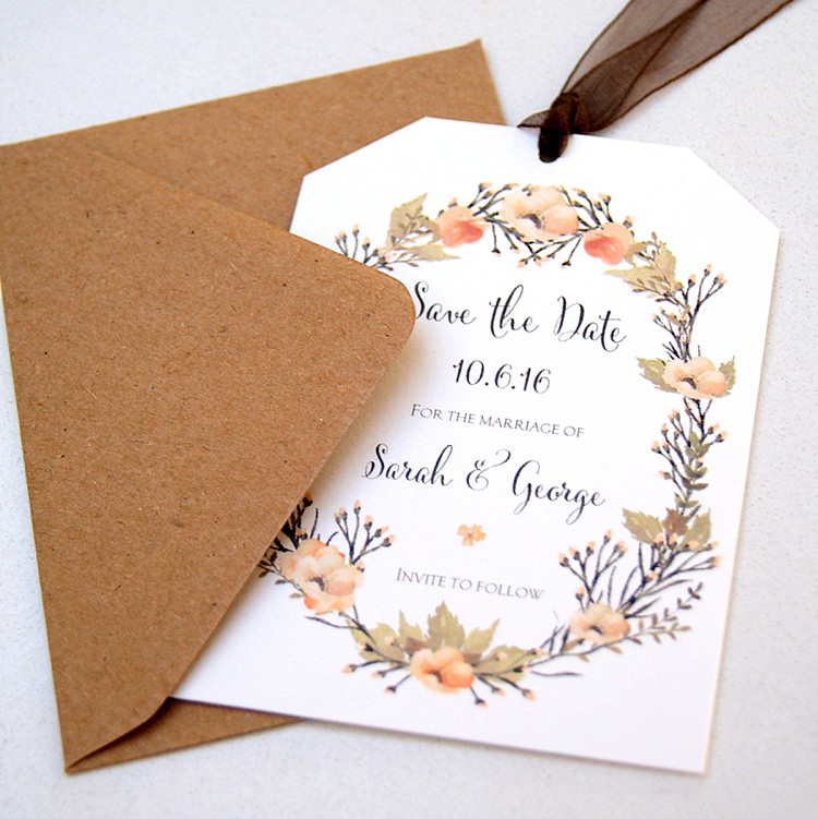 Blossom Luggage Tag Save The Dates Stationery Hummingbord Cards