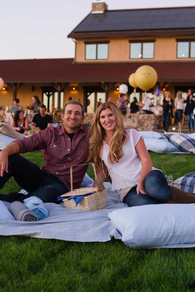 Surprise Outdoor Movie Night Double Engagement Party http://ranallaphotography.com/