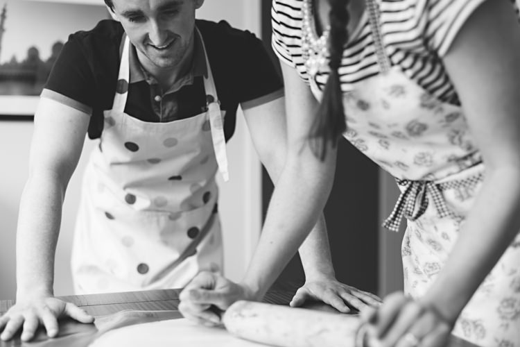DIY Practice Wedding Cake Baking Engagement Shoot http://hbaphotography.com/