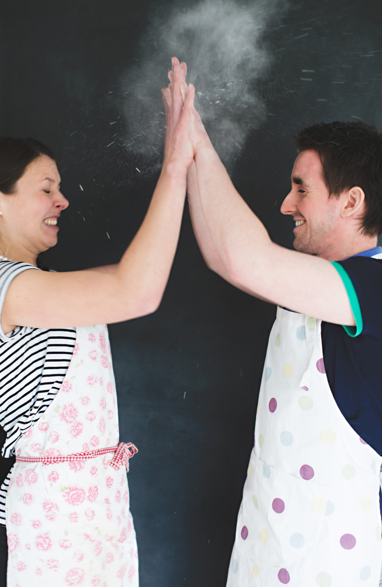 DIY Practice Wedding Cake Baking Engagement Shoot http://hbaphotography.com/ 