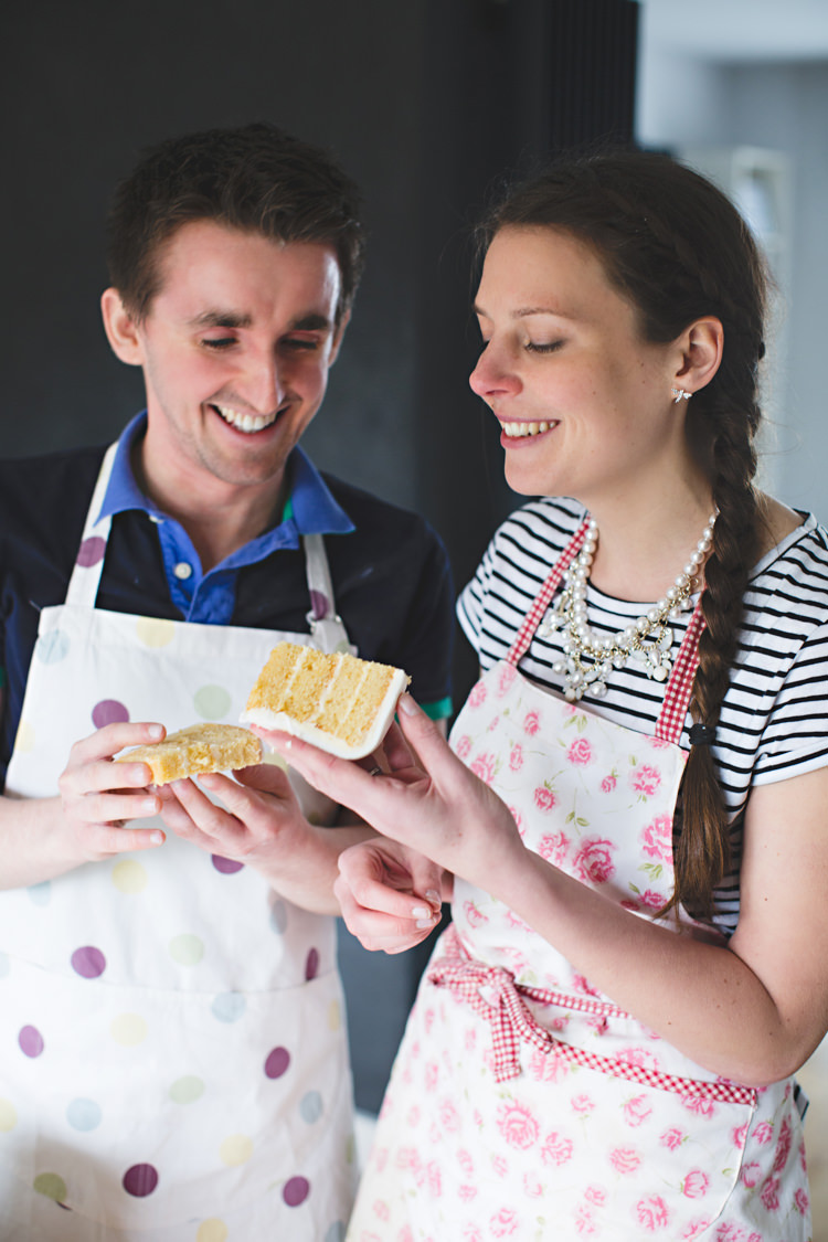 DIY Practice Wedding Cake Baking Engagement Shoot http://hbaphotography.com/