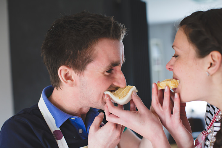 DIY Practice Wedding Cake Baking Engagement Shoot http://hbaphotography.com/ 