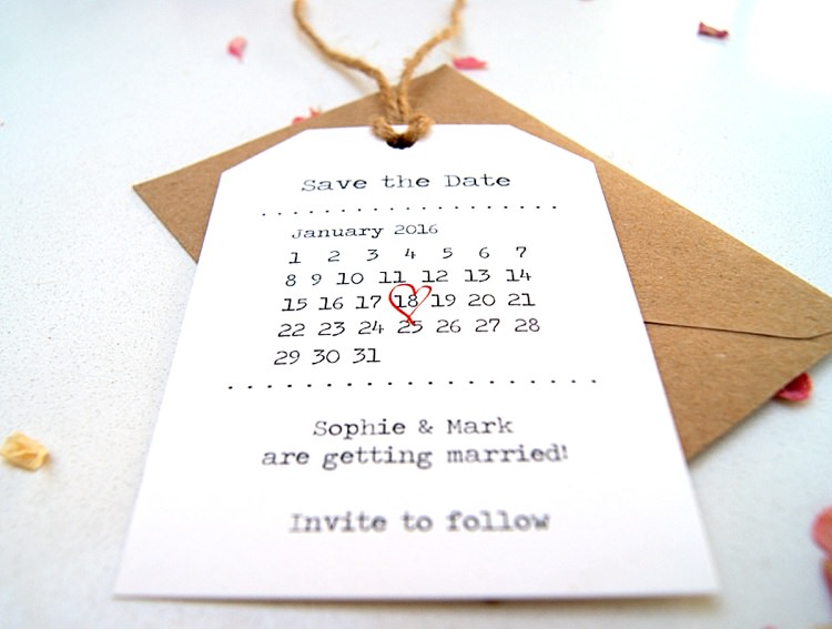 Retro Calendar Luggage Tags Save The Dates Stationery Hummingbird Cards