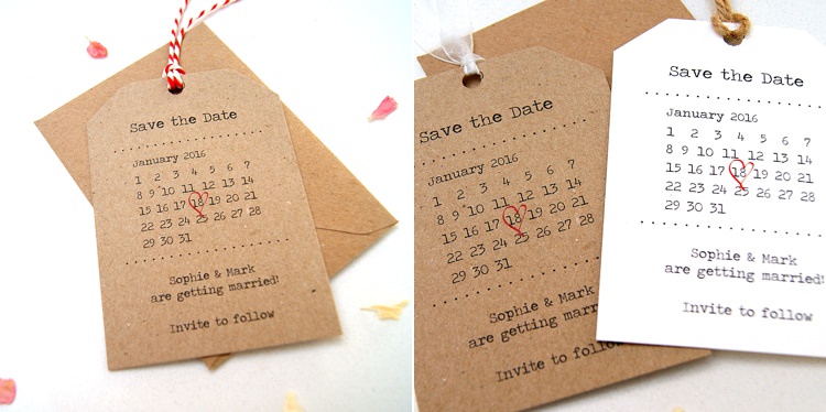 Retro Calendar Luggage Tags Save The Dates Stationery Hummingbird Cards