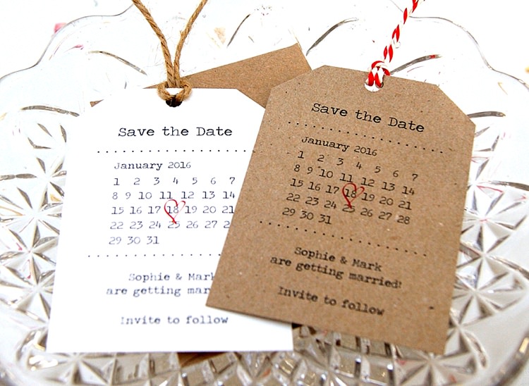 Retro Calendar Luggage Tags Save The Dates Stationery Hummingbird Cards