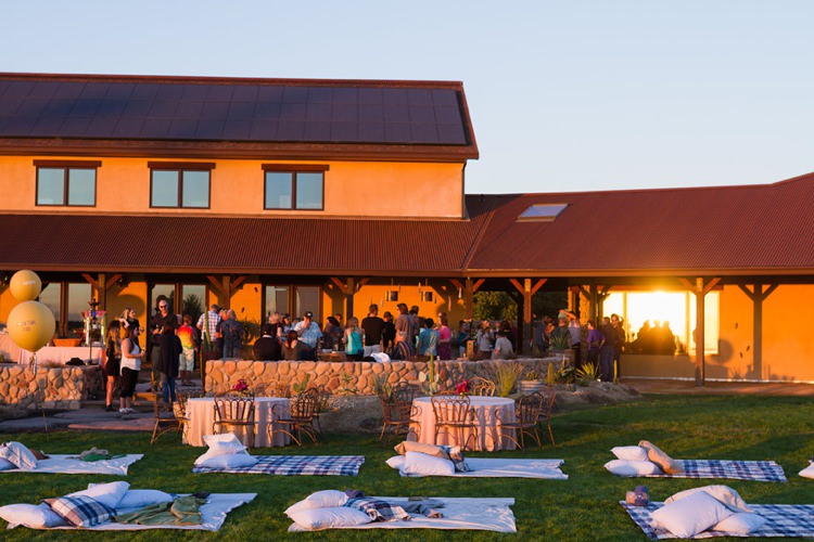 Surprise Outdoor Movie Night Double Engagement Party http://ranallaphotography.com/
