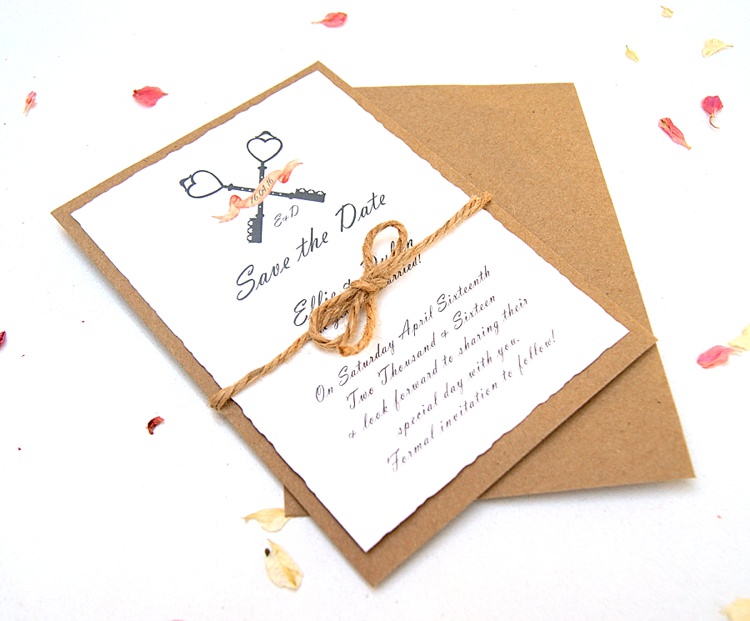 Vintage Keys Save The Dates Stationery Hummingbird Cards