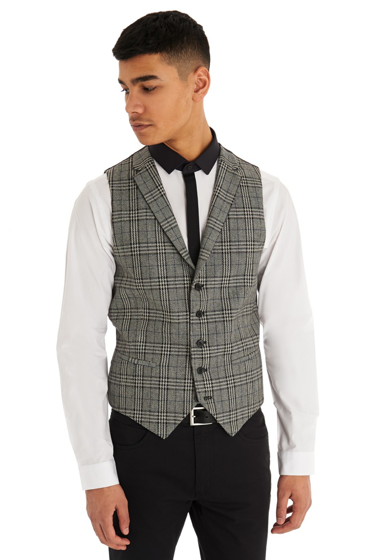 Moss Bros Suits Groom Style Check Waistcoat