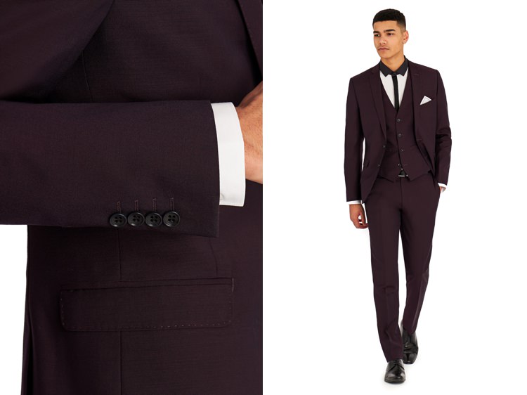 Moss Bros Suits Groom Style Burgundy