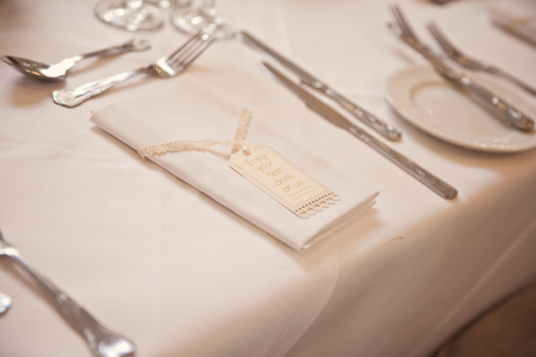 Drink Voucher Favours Classic Chic Simple Elegant Champagne Wedding Kent http://kerryannduffy.com/