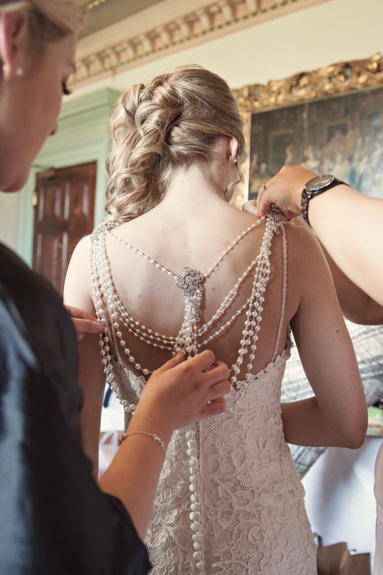 Pearl Back Lace Dress Gown Bride Bridal Ronald Joyce Classic Chic Simple Elegant Champagne Wedding Kent http://kerryannduffy.com/