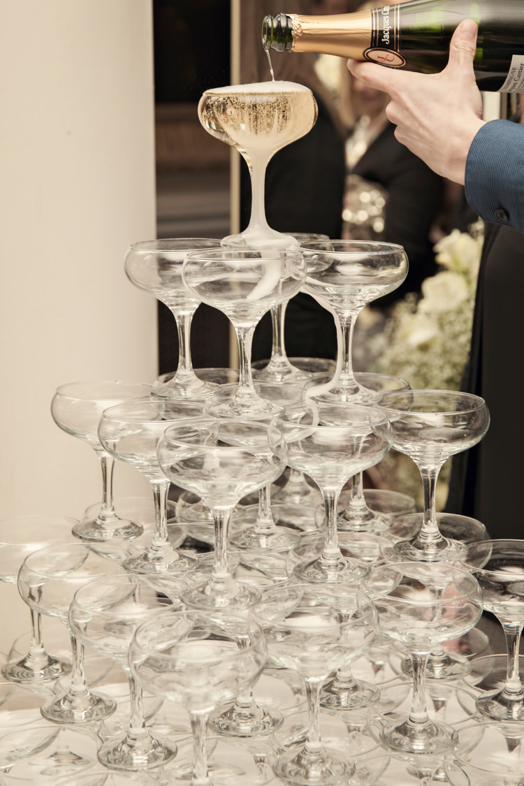 Classic Chic Simple Elegant Champagne Tower Drinks Wedding Kent http://kerryannduffy.com/