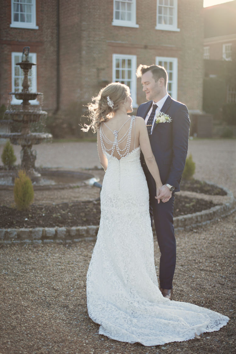 Ronald Joyce Back Pearl Dress Gown Bride Lace Bridal Classic Chic Simple Elegant Champagne Wedding Kent http://kerryannduffy.com/
