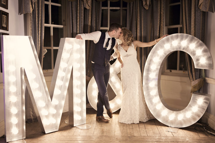 Letter Lights Classic Chic Simple Elegant Champagne Wedding Kent http://kerryannduffy.com/