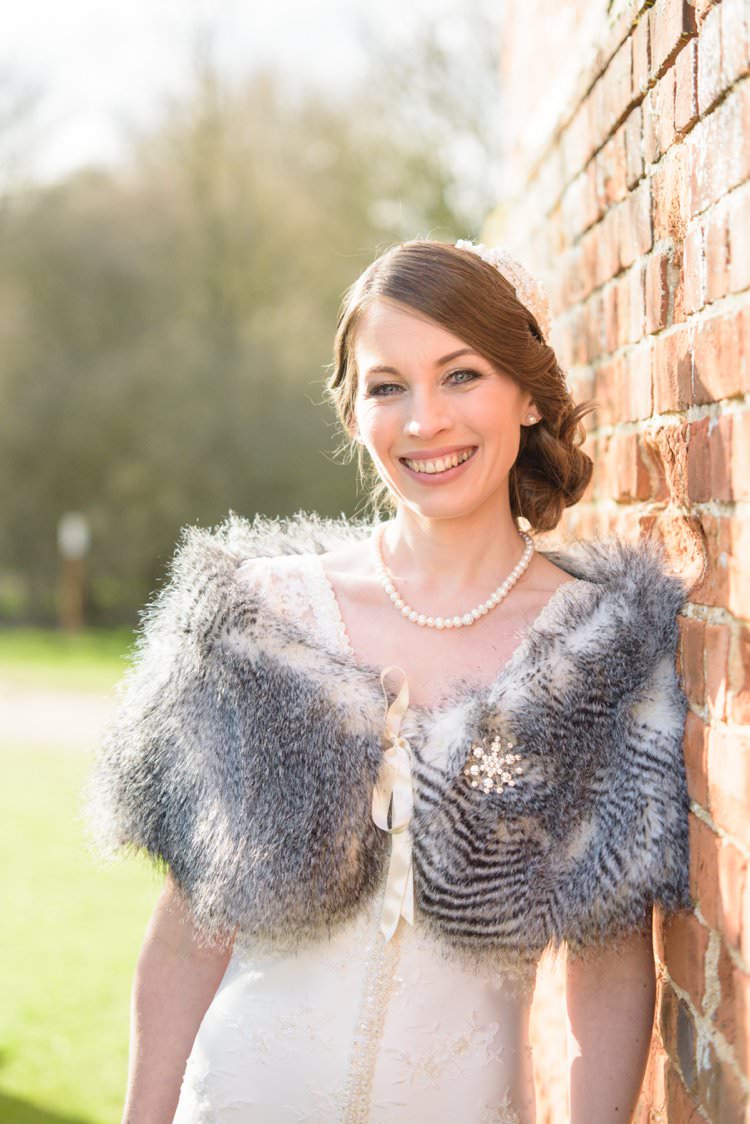 Fur Shrug Bride Bridal Accessory Classic 1920s Gatsby Wedding Newland Hall http://www.fayecornhillphotography.co.uk/