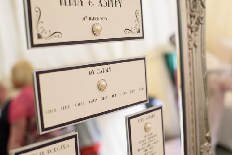 Mirror Seating Plan Chart Table Classic 1920s Gatsby Wedding Newland Hall http://www.fayecornhillphotography.co.uk/
