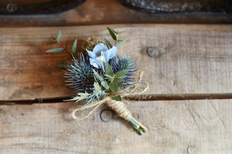 Thistle Twine Buttonhole Quaint Rustic Seaside Windmill Wedding Norfolk http://www.fullerphotographyweddings.co.uk/