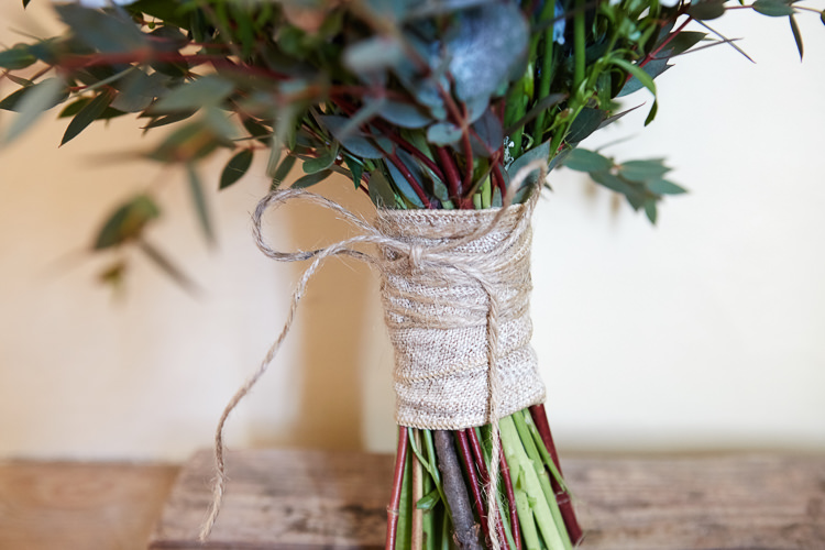 Twine Hessian Bouquet Wrap Quaint Rustic Seaside Windmill Wedding Norfolk http://www.fullerphotographyweddings.co.uk/