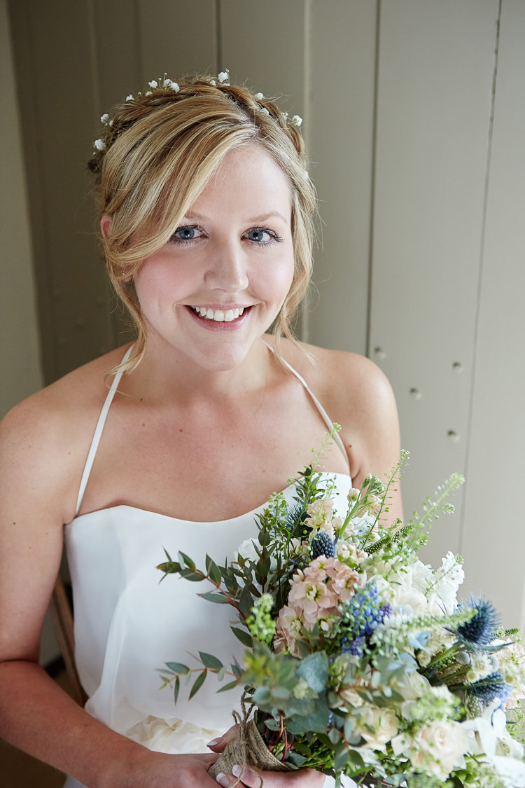 Flowers Hair Make Up Natural Pretty Bride Bridal Quaint Rustic Seaside Windmill Wedding Norfolk http://www.fullerphotographyweddings.co.uk/