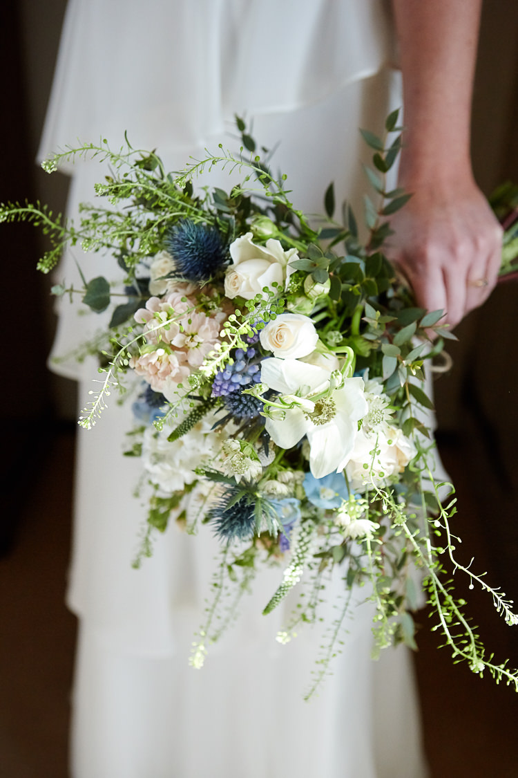 Whimsical Natural Wild Bouquet Flowers Bride Bridal Thistle White Green Quaint Rustic Seaside Windmill Wedding Norfolk http://www.fullerphotographyweddings.co.uk/