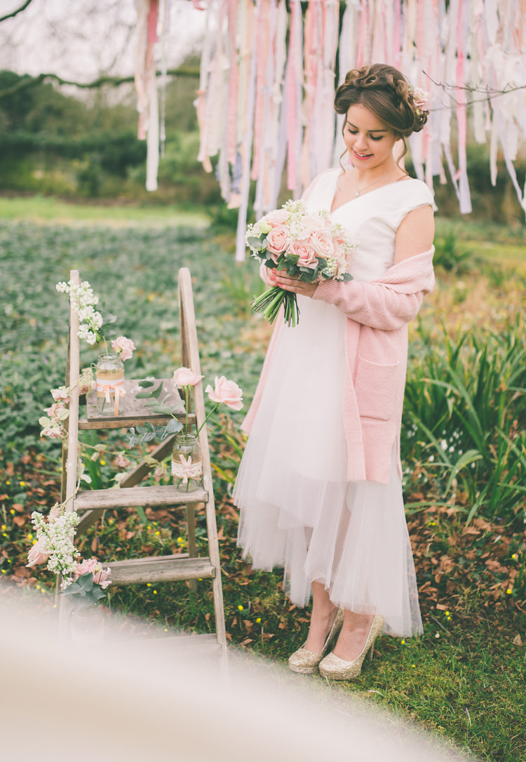 Cardigan Bride Accessory Cover Up Pretty Pastel Pink Delicate Bridal Wedding Ideas http://jenmarino.com/