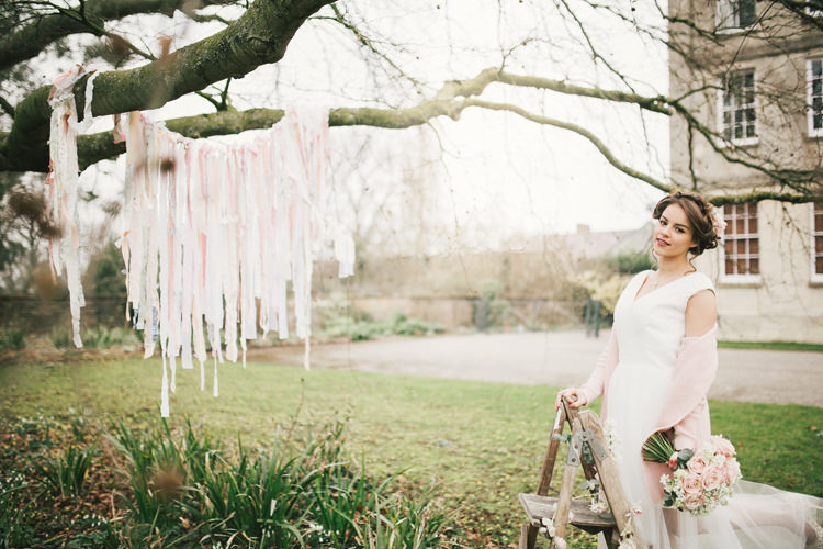 Ribbon Backdrop Pretty Pastel Pink Delicate Bridal Wedding Ideas http://jenmarino.com/