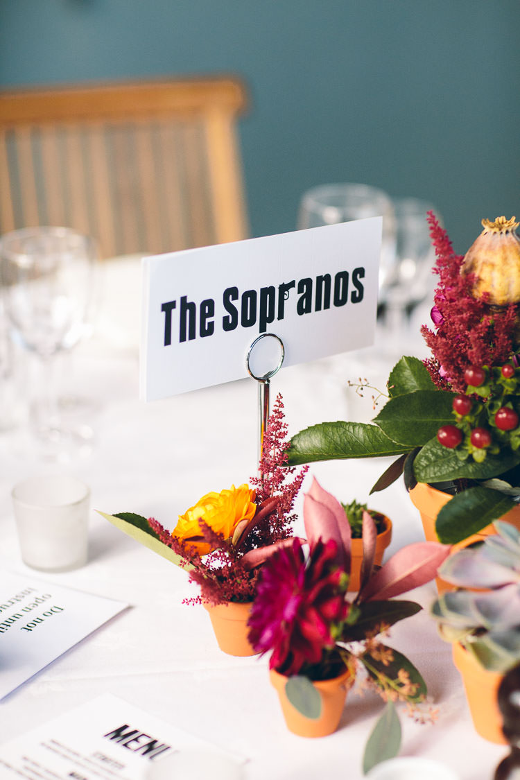 TV Box Set Table Names Cotswolds Barn Laid Back Stylish Wedding http://albertpalmerphotography.com/